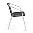 OVIALA - Lot 4 fauteuils de jardin aluminium et résine noir - Saint Germain - vignette