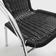 OVIALA - Lot 4 fauteuils de jardin aluminium et résine noir - Saint Germain - vignette