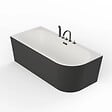 SPALINA - Baignoire Ilot Capri 170 gauche noire + robinetterie noire mate 170 x76 x58 cm, by SPALINA - vignette