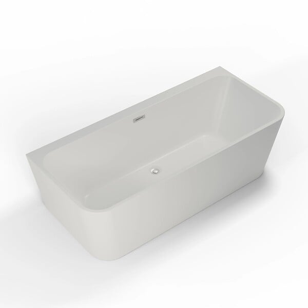 SPALINA - Baignoire Semi-îlot Murale Mint 170 Blanche 170 X81 X57 Cm, By Spalina - large