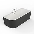 SPALINA - Baignoire Ilot Capri 170 droite noire + robinetterie noire mate 170 x76 x58 cm, by SPALINA - vignette