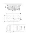 STANO - Baignoire îlot cannelée design ovale CORBIN blanche 170 cm - vignette