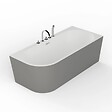 SPALINA - Baignoire Semi-îlot Murale D'angle Capri 170 Droite Grise 170 X76 X58 Cm, By Spalina - vignette