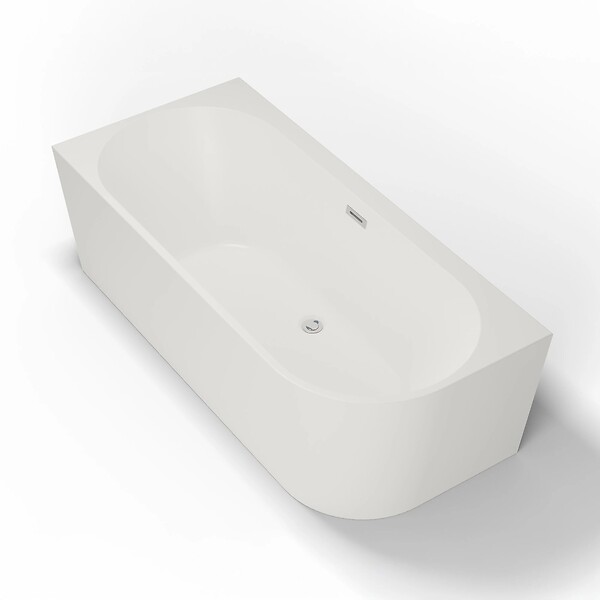 SPALINA - Baignoire Semi-îlot Murale D'angle Capri 170 Gauche Blanche 170 X76 X58 Cm, By Spalina - large