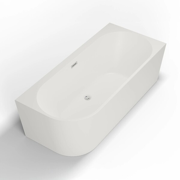 SPALINA - Baignoire Semi-îlot Murale D'angle Capri 170 Droite Blanche 170 X76 X58 Cm, By Spalina - large