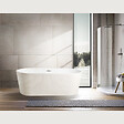 STANO - Baignoire îlot cannelée design ovale CORBIN blanche 150 cm - vignette