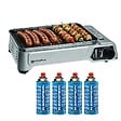 KEMPER - Barbecue à gaz portable 1900W Grille anti adhesive + 4 cartouches gaz Camping + Mallette de transport Cuisson nomade KEMPER - vignette