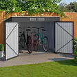 ID MARKET - Abri à vélos en métal gris anthracite verrouillable avec rack pour 4 vélos - vignette