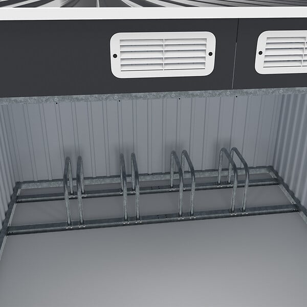 ID MARKET - Abri à vélos en métal gris anthracite verrouillable avec rack pour 4 vélos - large