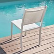OVIALA - Chaise de jardin aluminium et textilène blanc - Nice - vignette