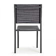 OVIALA - Chaise de jardin aluminium et textilène gris - Nice - vignette