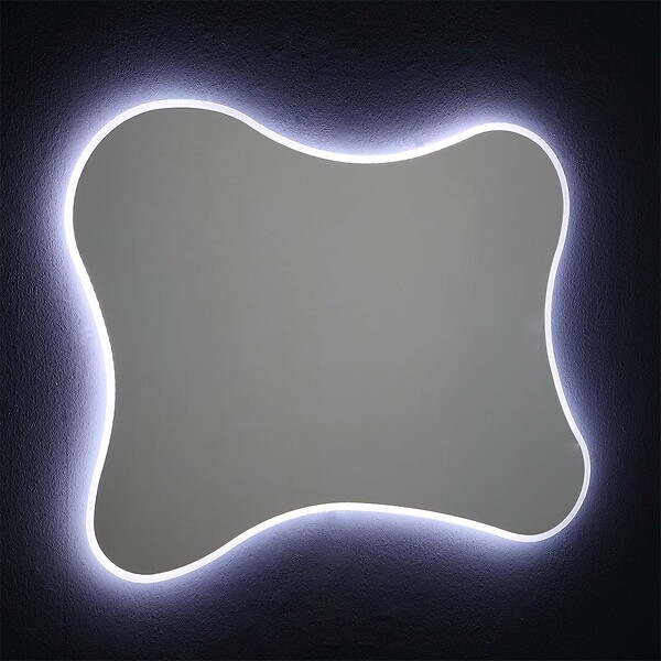 KIAMAMI VALENTINA - Miroir Biseauté +  Cadre Rétroéclairé Avec Led 120X90 - large