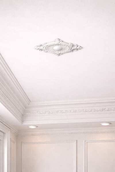 SANS - Rosace plafond 31,3 x 58,85 cm R043 - Polyuréthane - large
