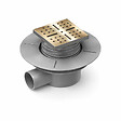 AURLANE - Bonde à sortie HORIZONTALE pour receveur à carreler RAINY - Grille Inox Dorée - vignette