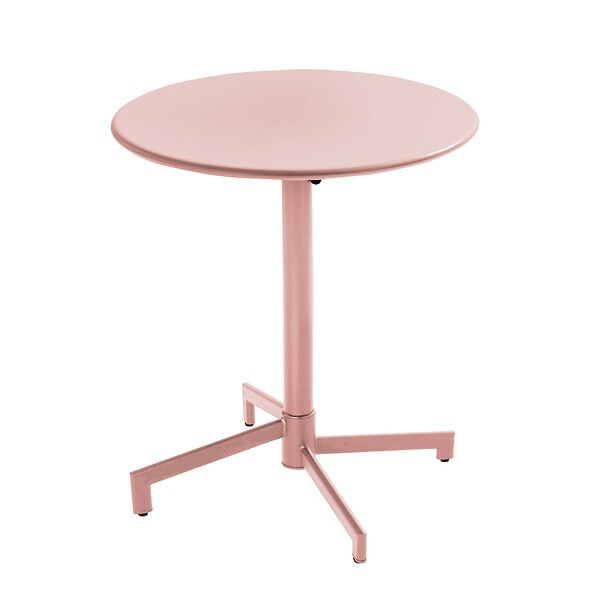 OVIALA - Ensemble table de jardin et 2 fauteuils en métal rose poudré - Palavas - large