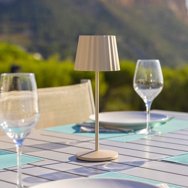 LUMISKY - Lampe de table sans fil ABBY Sable H30cm - large