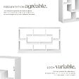 TECTAKE - Étagère murale Kassandra avec 8 compartiments en Bois MDF blanc - vignette