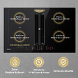 CIARRA - Plaque Induction avec Hotte Intégrée 83cm 500m3/h 7000W 4 Foyers Booster Recyclage Evacuation - vignette