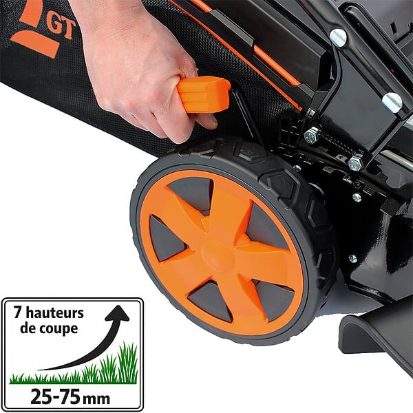 GT GARDEN - Tondeuse thermique tractée, 125 cm3, moteur BRIGGS & STRATTON - large