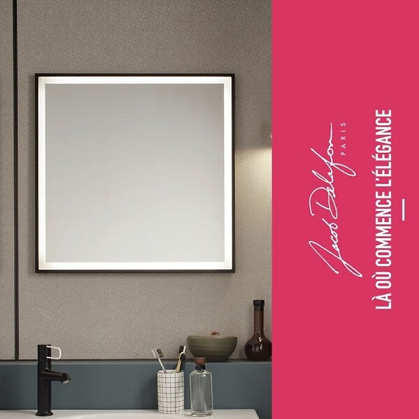 JACOB DELAFON - Miroir Allure 80 x 80 cm, carré LED - large