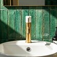 ESSEBAGNO - Manopola mitigeur lavabo bas or marbre - vignette