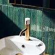 ESSEBAGNO - Manopola mitigeur lavabo bas or marbre - vignette