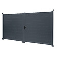 ID MARKET - Portail battant 302x160 cm en aluminium gris anthracite - vignette
