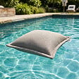SOO  SANTAI - Coussin piscine flottant 65 × 65 × 25 cm intérieur / extérieur SANS billes de polystyrène – Gris (CF6565-1) - vignette
