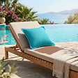 SOO  SANTAI - Coussin piscine flottant 65 × 65 × 25 cm intérieur / extérieur SANS billes de polystyrène – Bleu (CF6565-4) - vignette