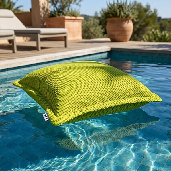 SOO  SANTAI - Coussin piscine flottant 65 × 65 × 25 cm intérieur / extérieur SANS billes de polystyrène – Vert (CF6565-2) - large