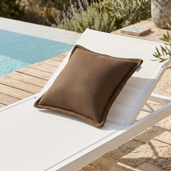 SOO  SANTAI - Coussin piscine flottant 45 × 45 × 25 cm intérieur / extérieur SANS billes de polystyrène – Brun (SCF4545-5) - large