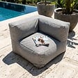OVIALA - Fauteuil d'angle pour canapé modulable gris - Mixi - vignette