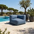 OVIALA - Fauteuil d'angle pour canapé modulable bleu pacific - Mixi - vignette