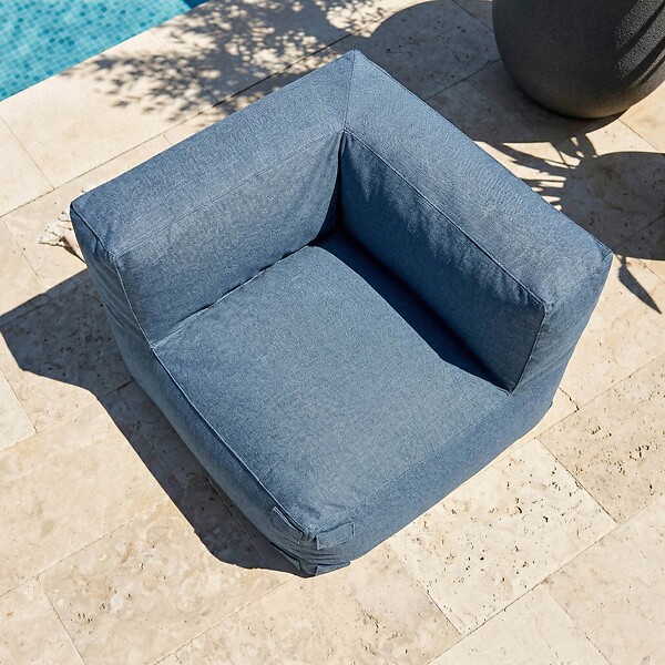 OVIALA - Fauteuil d'angle pour canapé modulable bleu pacific - Mixi - large