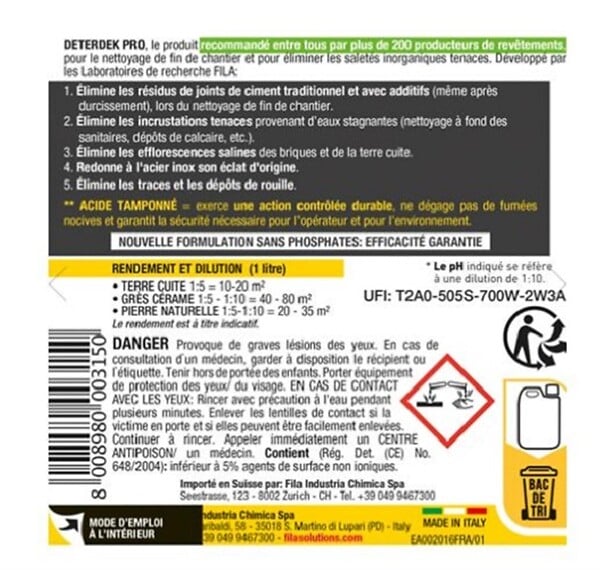 FILA - Détergent de fin de chantier DETERDEK PRO 1L - large