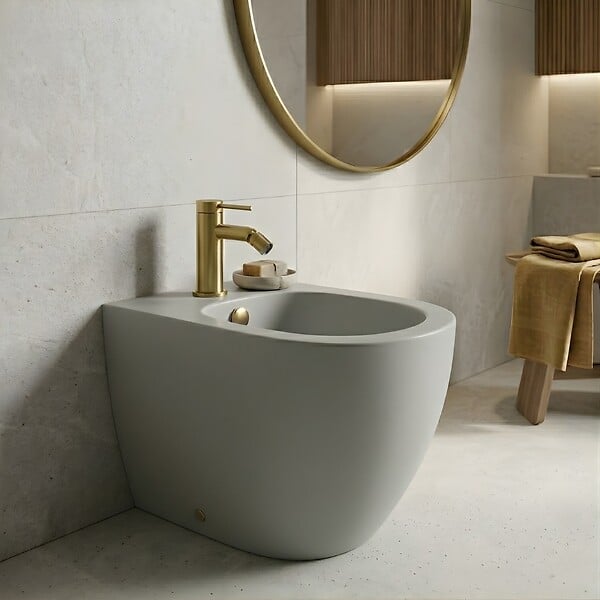 ESSEBAGNO - Lollipop mitigeur bidet or brossé - large