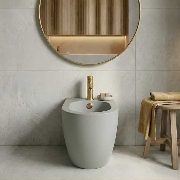 ESSEBAGNO - Lollipop mitigeur bidet or brossé - large