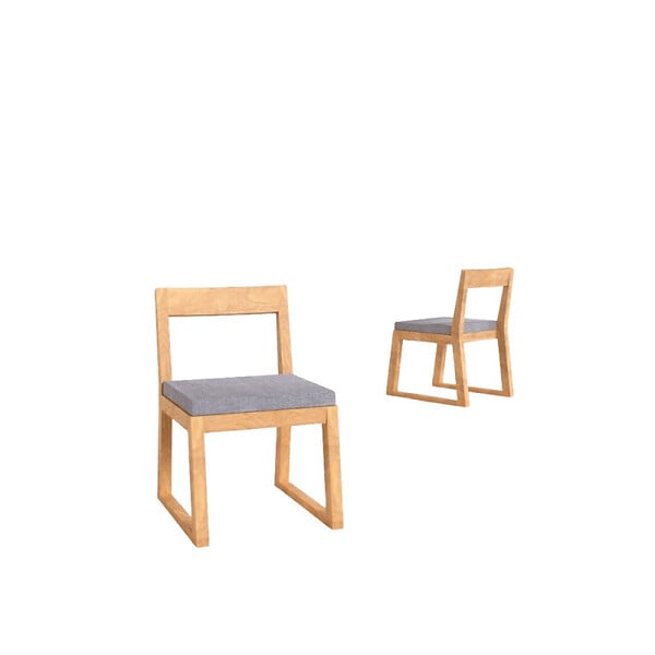 NATUREL - Lot de 2 chaises de table extérieur en teck massif, 50x59.5x79 cm, avec coussins gris perlé (NATOFCH50B-DUO) - large