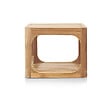 NATUREL - Table d'appoint de jardin en teck massif, 50x50x40 cm, deux plateaux et angle arrondie, fabrication artisanale (NATOFTB5050S) - vignette