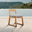 NATUREL - Chaise de table extérieur en teck massif, 50x59.5x79 cm, avec coussin gris perlé imperméable (NATOFCH50B) - vignette
