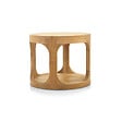 NATUREL - Table d'appoint ronde de jardin en teck massif, 50x50x43 cm, fabrication artisanale, deux plateaux (NATOFTB5050R) - vignette