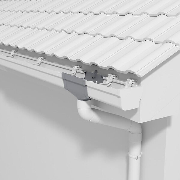 MON MARCHE DECO - Naissance Centrale pour Gouttière PVC Moulurée - Gris - large