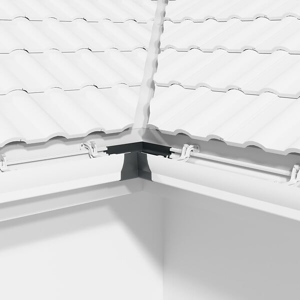 MON MARCHE DECO - Angle ext. 90° face plane / Angle int. 90° face galbée pour Gouttière PVC Moulurée - Anthracite - large
