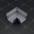 MON MARCHE DECO - Angle ext. 90° face plane / Angle int. 90° face galbée pour Gouttière PVC Moulurée - Gris - vignette