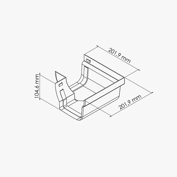 MON MARCHE DECO - Angle ext. 90° face plane / Angle int. 90° face galbée pour Gouttière PVC Moulurée - Gris - large