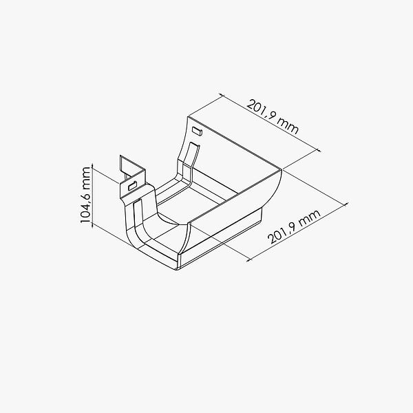 MON MARCHE DECO - Angle int. 90° face plane / Angle ext. 90° face galbée pour Gouttière PVC Moulurée - Sable - large