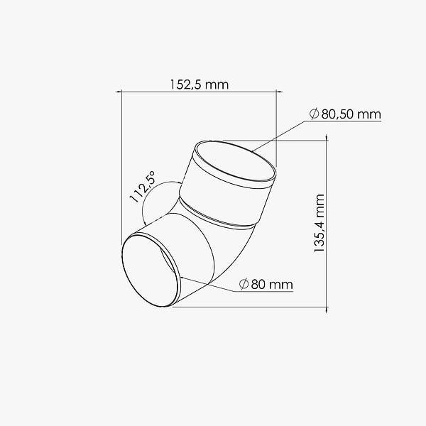 MON MARCHE DECO - Coude M/F 67° pour tuyau de 80 mm - Anthracite - large