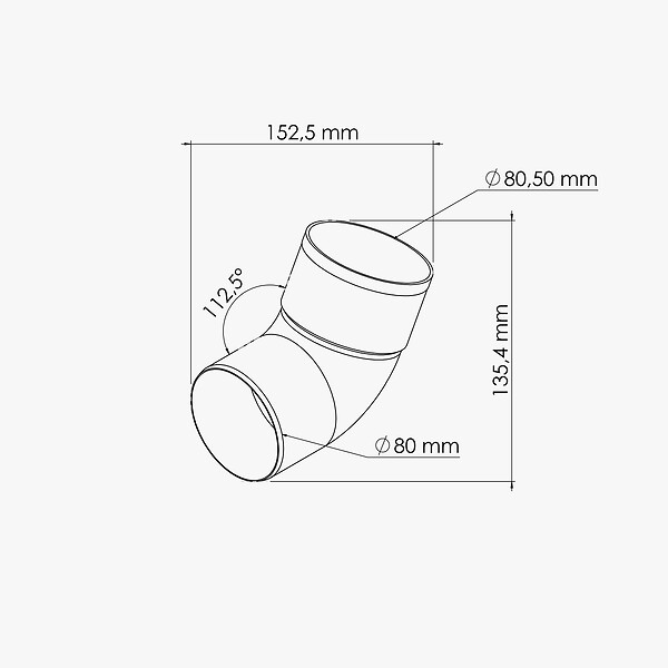 MON MARCHE DECO - Coude M/F 67° pour tuyau de 80 mm - Gris - large