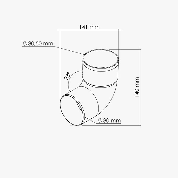 MON MARCHE DECO - Coude M/F 87° pour tuyau de 80 mm - Blanc - large