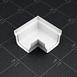 MON MARCHE DECO - Angle ext. 90° face plane / Angle int. 90° face galbée pour Gouttière PVC Moulurée - Blanc - vignette